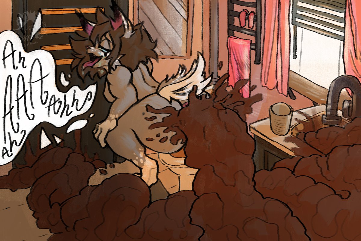 ⚠️ cw: scat

Something veeery big and juicy.. Small comic for lovely <a href="/fetid_flower/">@fetidflower.bsky.social</a> 🌊💦🤎