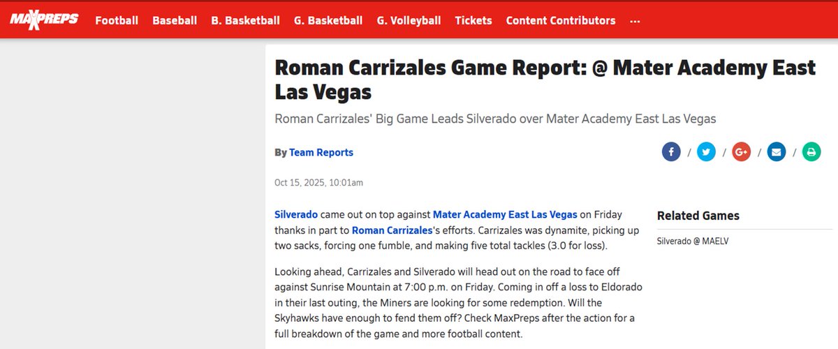Another great game for my boys and I ⁦<a href="/SilveradoHSFB/">Silverado High School Football</a>⁩ . Thanks again ⁦<a href="/MaxPreps/">MaxPreps</a>⁩ for the write up!
