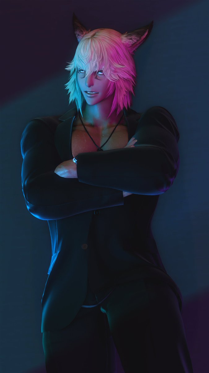 heademptycatto's tweet image. 💙🩷

#gposers #gposersffxiv #miqote