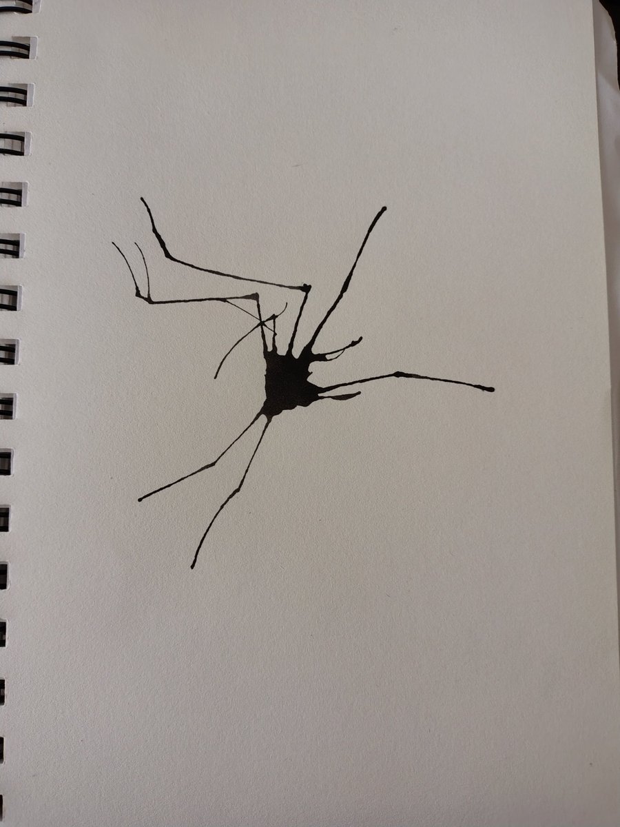 RevHappiness's tweet image. Remember blowing ink spots all over the page and getting headspins?
Yeah, did that on the weekend and used the shape as the basis for a #ContinuousLineDrawing
And yes, lilies only have 5 petals, not 6 (artistic licence, ok)
Ink, felt pen and coloured pencil on A5
#TheDrumAndPage