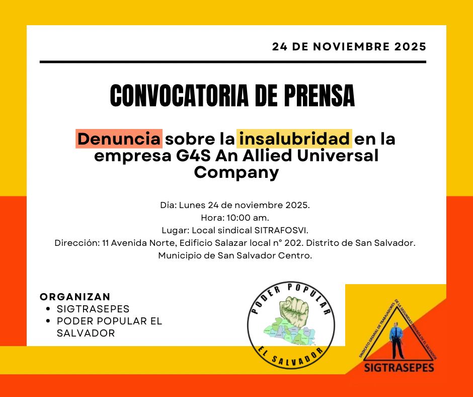 fatimasiel1's tweet photo. Invitamos a todos los medios de comunicación a la Conferencia de Prensa, que se llevará acabo el 24 de noviembre 2025 a las 10 am.
@nayibbukele @Roswalcsj1 @PoderPopularSV @radioyskl @TelenoticiasGMV @NoticieroHechos @elnoticiero_6 @prensagrafica @DiarioCoLatino https://t.co/M87Z50exkf