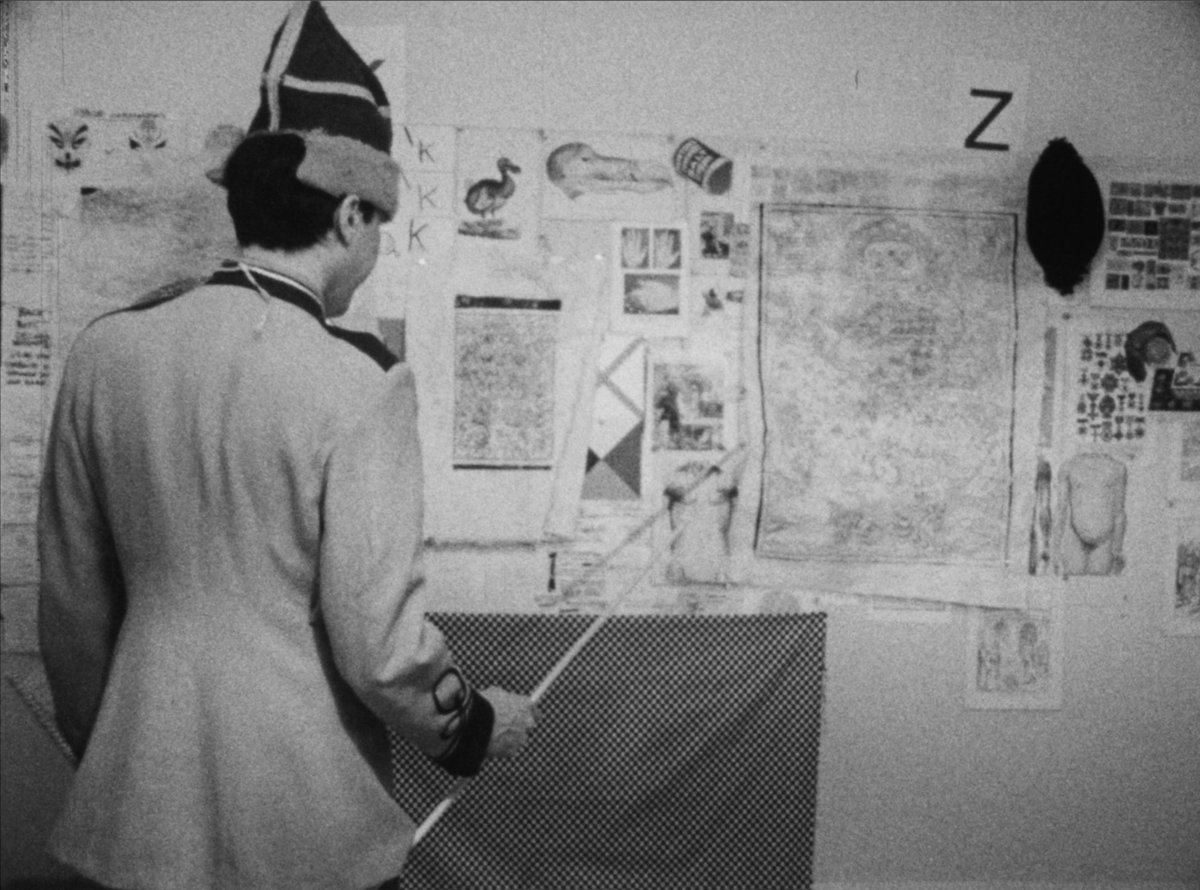 blackzerodisc's tweet photo. Our third release was Strange Codes (1975) by Arthur Lipsett - Lipsett's most obscure film, his only independent film, a performance in which the artist plays multiple strange archetypes navigating a house full of absurd collages. Available now, in a limited edition! https://t.co/mrC7V2o2nS