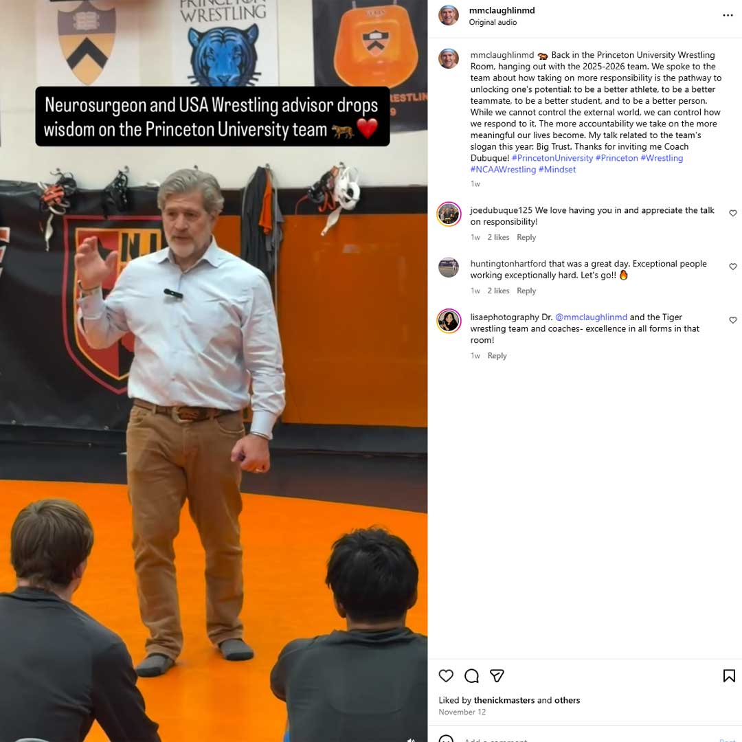Check out my recent talk to the wrestling team at Princeton University.

instagram.com/p/DQ90heYDrcq/