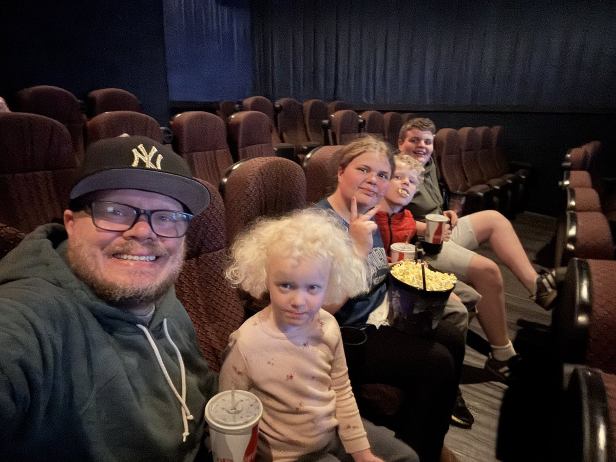 At the movies to watch Wicked For Good with my kids! #dadlife #wickedforgood