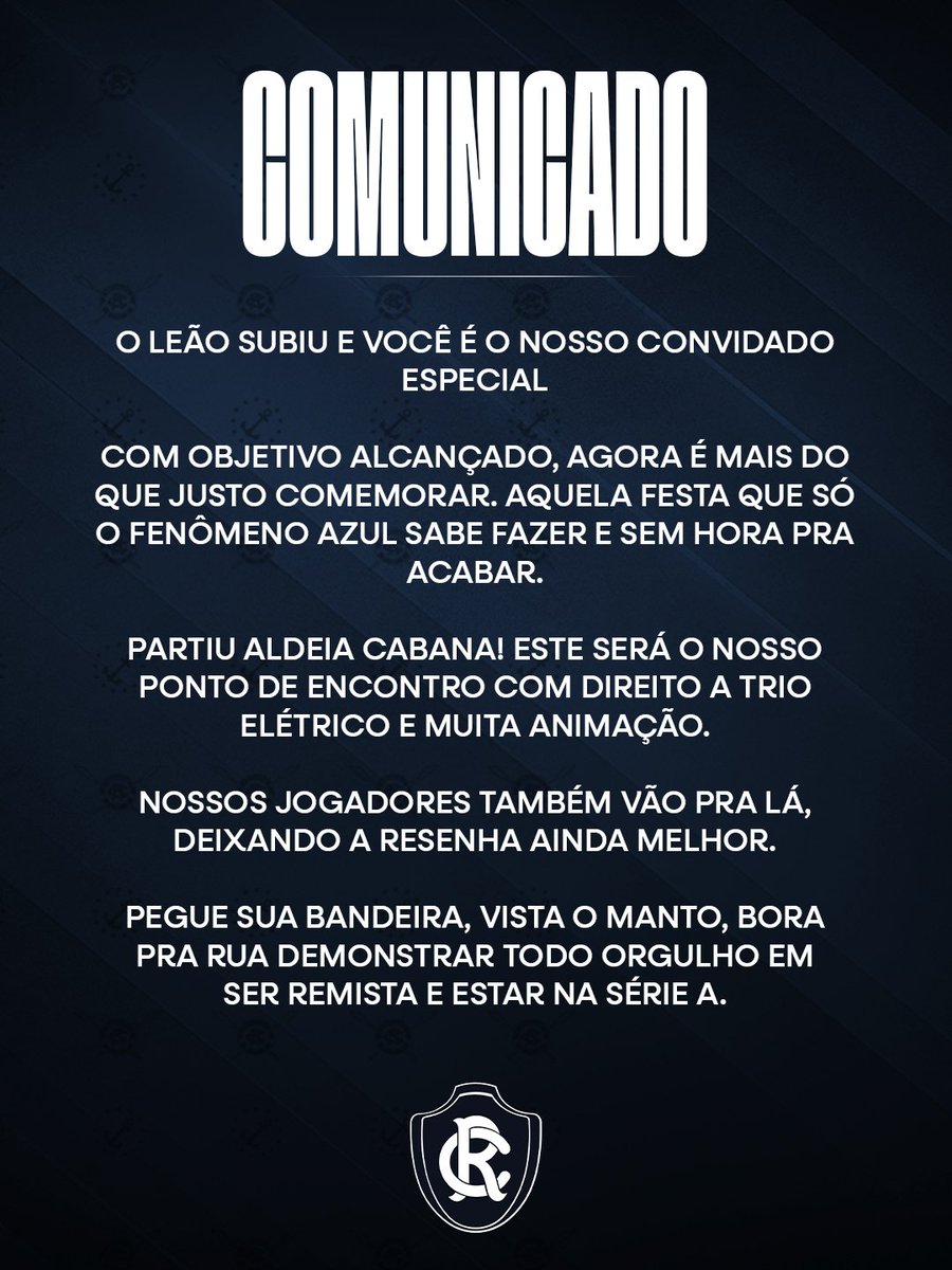 ClubeDoRemo's tweet image. Atenção, Fenômeno Azul!