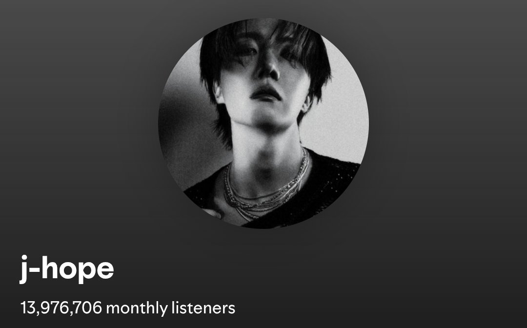 dalbitbangtan's tweet image. 📊 STATS

J-Hope Monthly Listeners on Spotify: 

13,976,706 (+129,740) 🔥
— NEW PEAK —