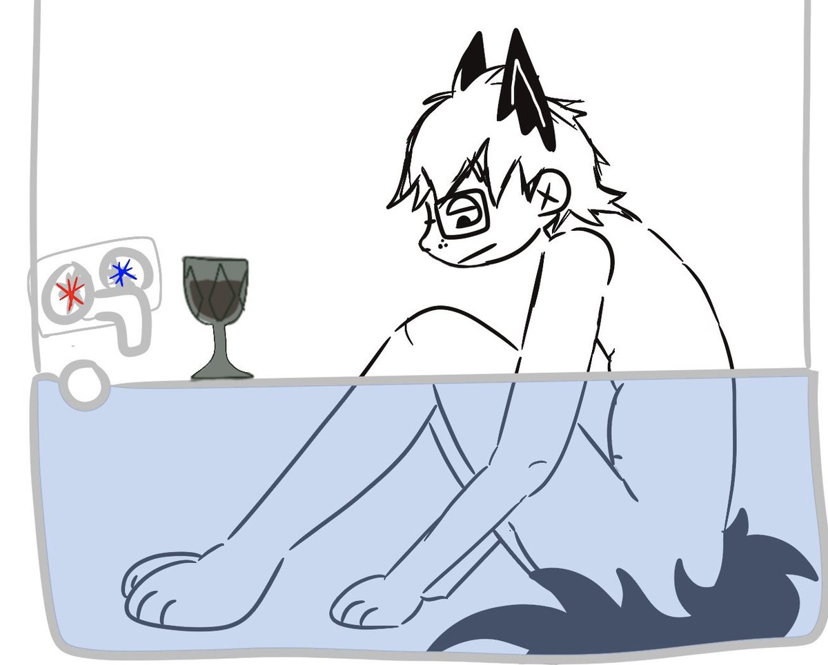 loserdogpaw's tweet image. how my emo ass looks coming home from work to take my “relaxing bath”