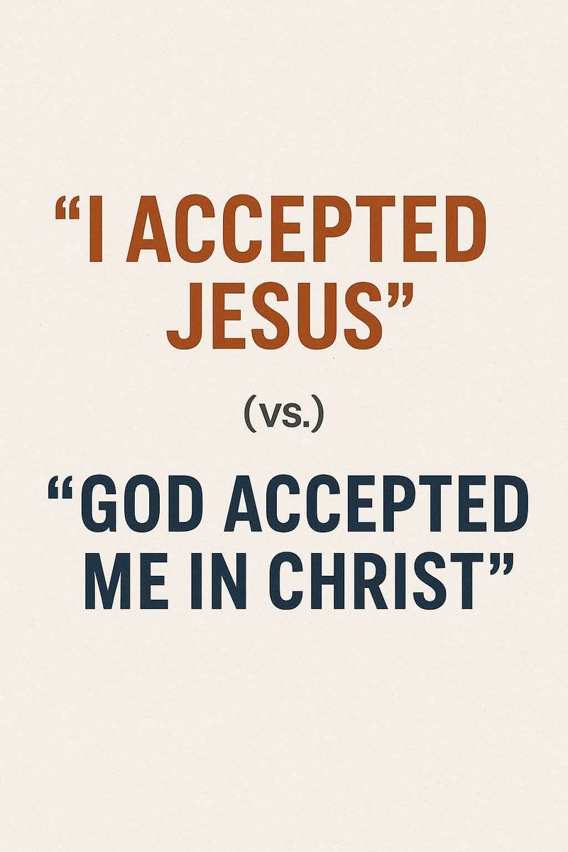 𝗔𝗖𝗖𝗘𝗣𝗧𝗜𝗡𝗚 𝗝𝗘𝗦𝗨𝗦 𝘃𝘀 𝗚𝗢𝗗 𝗔𝗖𝗖𝗘𝗣𝗧𝗜𝗡𝗚 𝗬𝗢𝗨 𝗜𝗡 𝗖𝗛𝗥𝗜𝗦𝗧.

One of the most common phrases you hear in Christianity today is this:

“𝗜 𝗮𝗰𝗰𝗲𝗽𝘁𝗲𝗱 𝗝𝗲𝘀𝘂𝘀 𝗶𝗻𝘁𝗼 𝗺𝘆 𝗹𝗶𝗳𝗲.”

It sounds sincere. It sounds spiritual.

 But it’s not how the