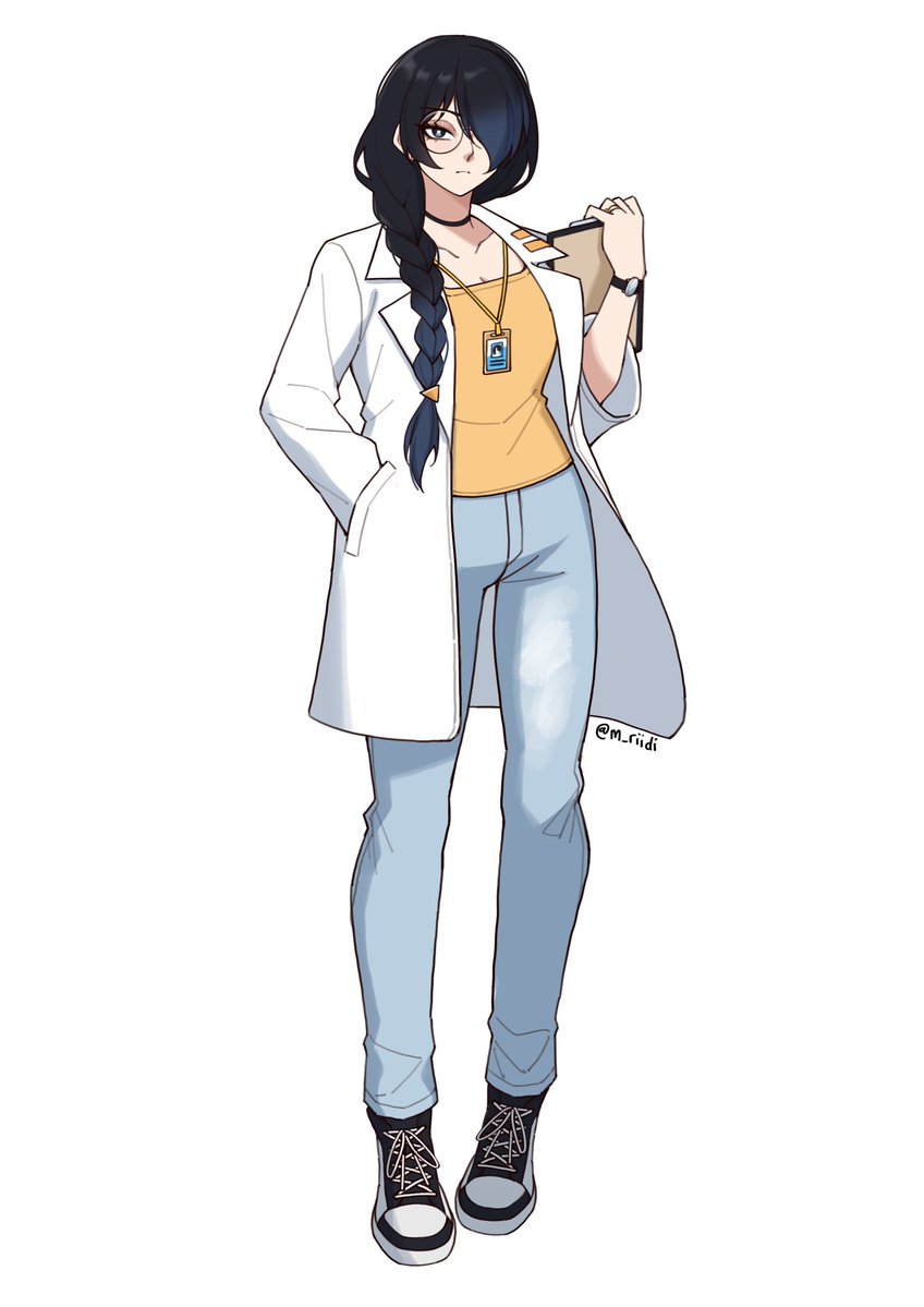 The mysterious researcher in the digimon art was oc that I rarely drawn, Maya

The silhouette one is a pretty old art, and I wanna give her a bit of a redesign