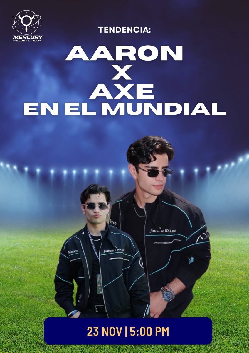 lexila888's tweet image. 📣💥| ¡TENEMOS NUEVA TENDENCIA!

AARON X AXE EN EL MUNDIAL

⏰ horario clave: 5PM 🇲🇽

Aarón estará presente en el Mundial 2026 en colaboración con AXE! 🔥⚽️
Ya está confirmado para aparecer en varios partidos 😭❤️
#AaronMercury #LaCasaDeAaron