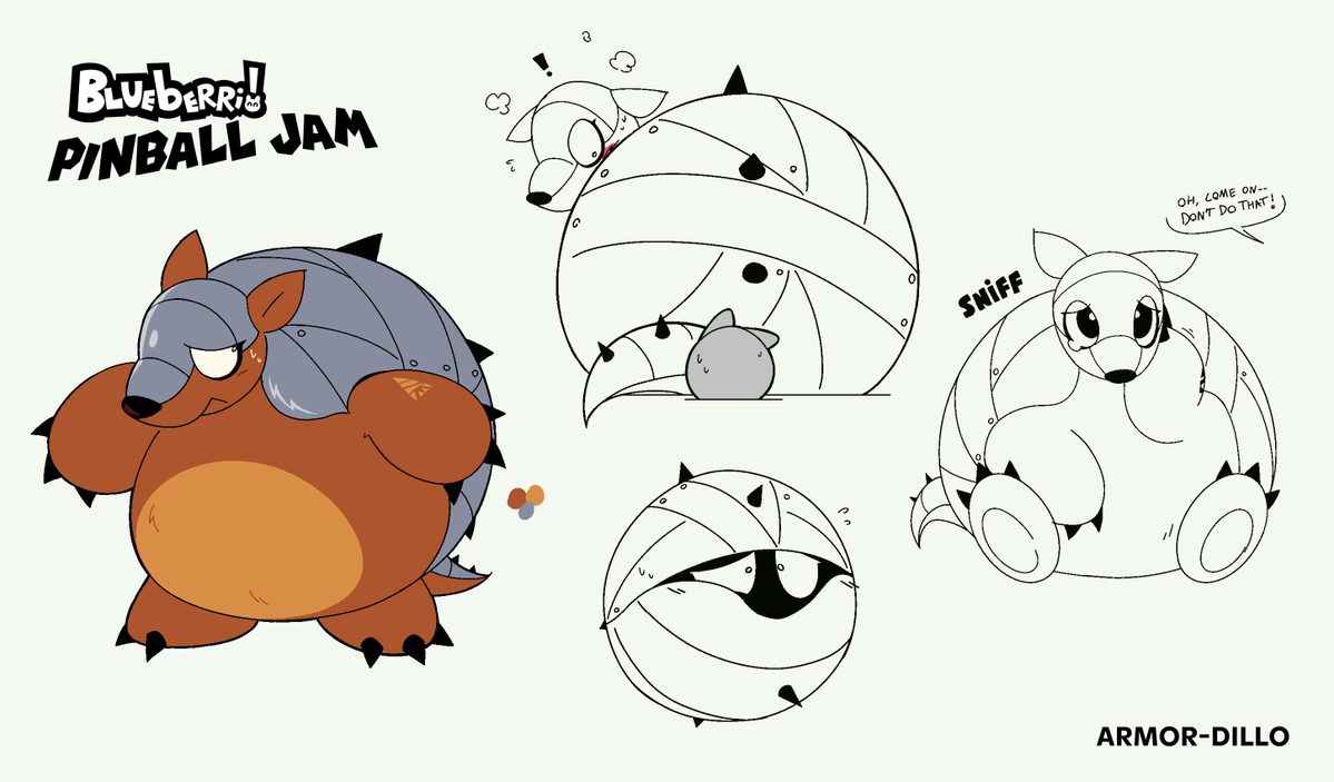 navipal_'s tweet image. introducing armor-dillo! the muscle of the mole kingdom and one of blueberri&apos;s strongest adversaries. too bad shes a big softie who thinks he&apos;s a cutie