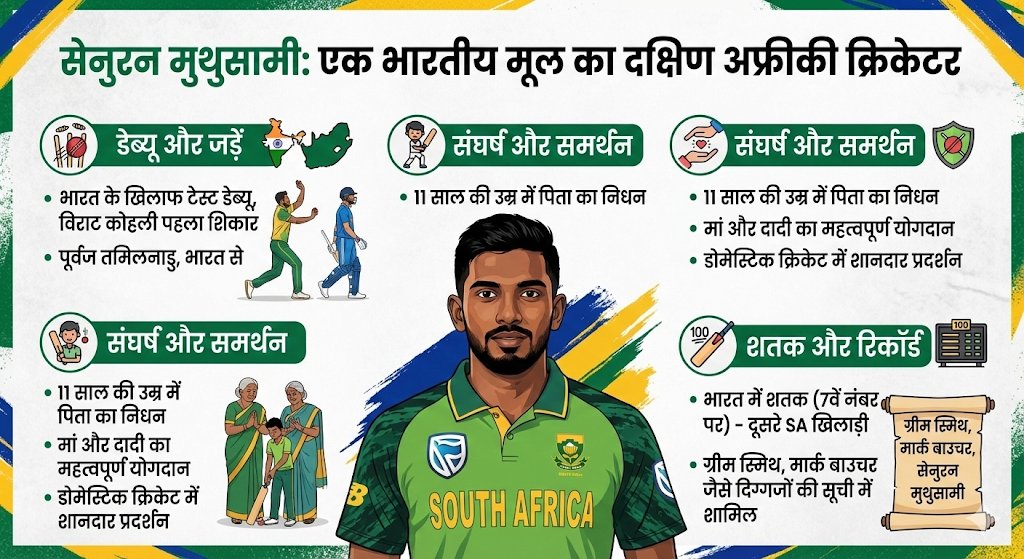 rkjat65's tweet image. एक भारतीय मूल का दक्षिण अफ्रीकी क्रिकेटर
 
《 सेनुरन मुथुसामी, जिनका जन्म दक्षिण अफ्रीका में हुआ लेकिन पूर्वज भारत के तमिलनाडु से थे ! 》

#cricket #playerprofile #SouthAfrica #India
