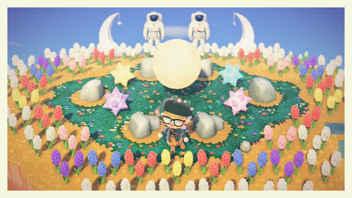 Spikeony's tweet photo. Through blood, sweat and tears I finally completed my rock garden/star view point! ✨🪻 #AnimalCrossing #ACNH #AnimalCrossingNewHorizons https://t.co/K9zFlXOHeX