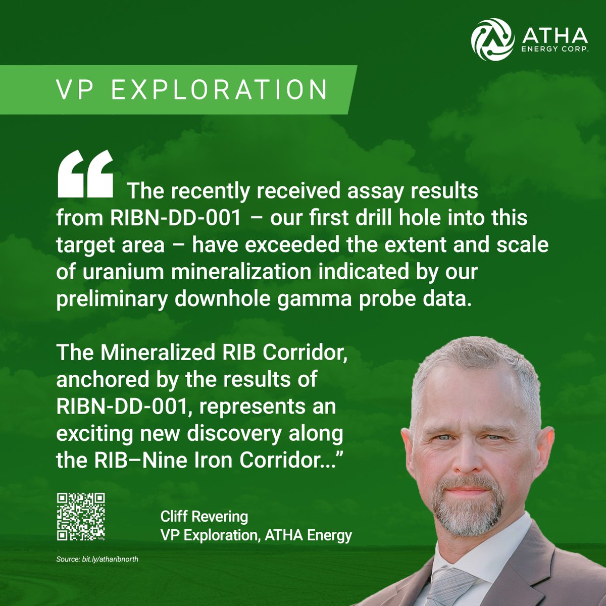 "Our conviction that the Angikuni Basin is an emerging uranium district with strong potential for additional high-grade uranium discoveries continues to grow as we advance our exploration strategy.” –Cliff Revering, VP Exploration $SASK.V $SASKF #uranium

athaenergy.com/atha-energy-co…