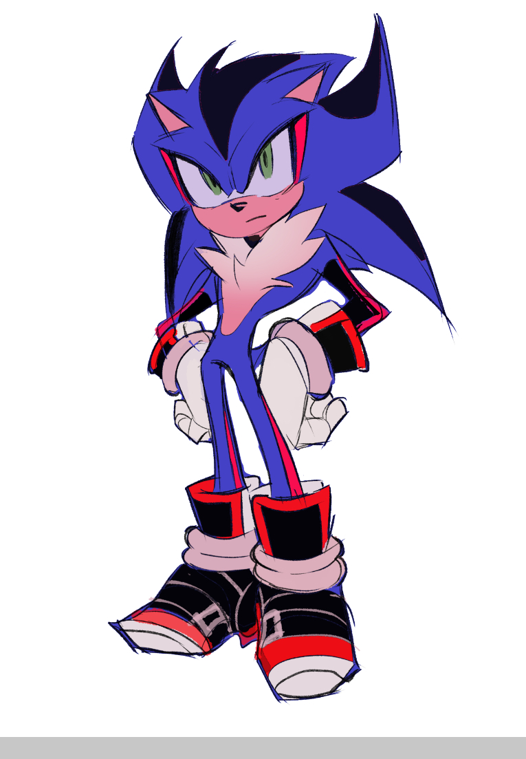 chowadoe's tweet image. had to itch to design a more conventionally traditional sonadow kid  #sonadow #fankid