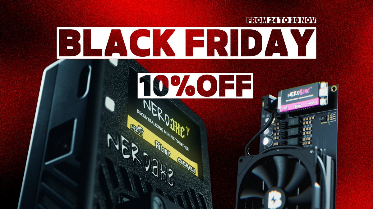 BitronicsStore's tweet image. 🖤 Black Friday at Bitronics is live!
From Nov 24 to Nov 30, get 10% off on every product (except new releases)

The perfect time to upgrade your home mining setup.
#BlackFriday #Bitronics #BitcoinMining