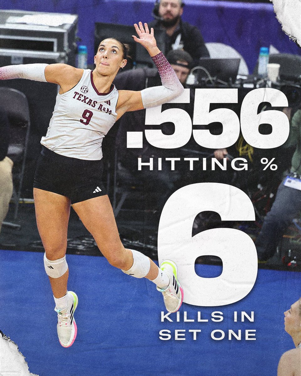 AggieVolleyball's tweet image. Lolo is hot out of the gate 🔥

#GigEm // #AggieVB