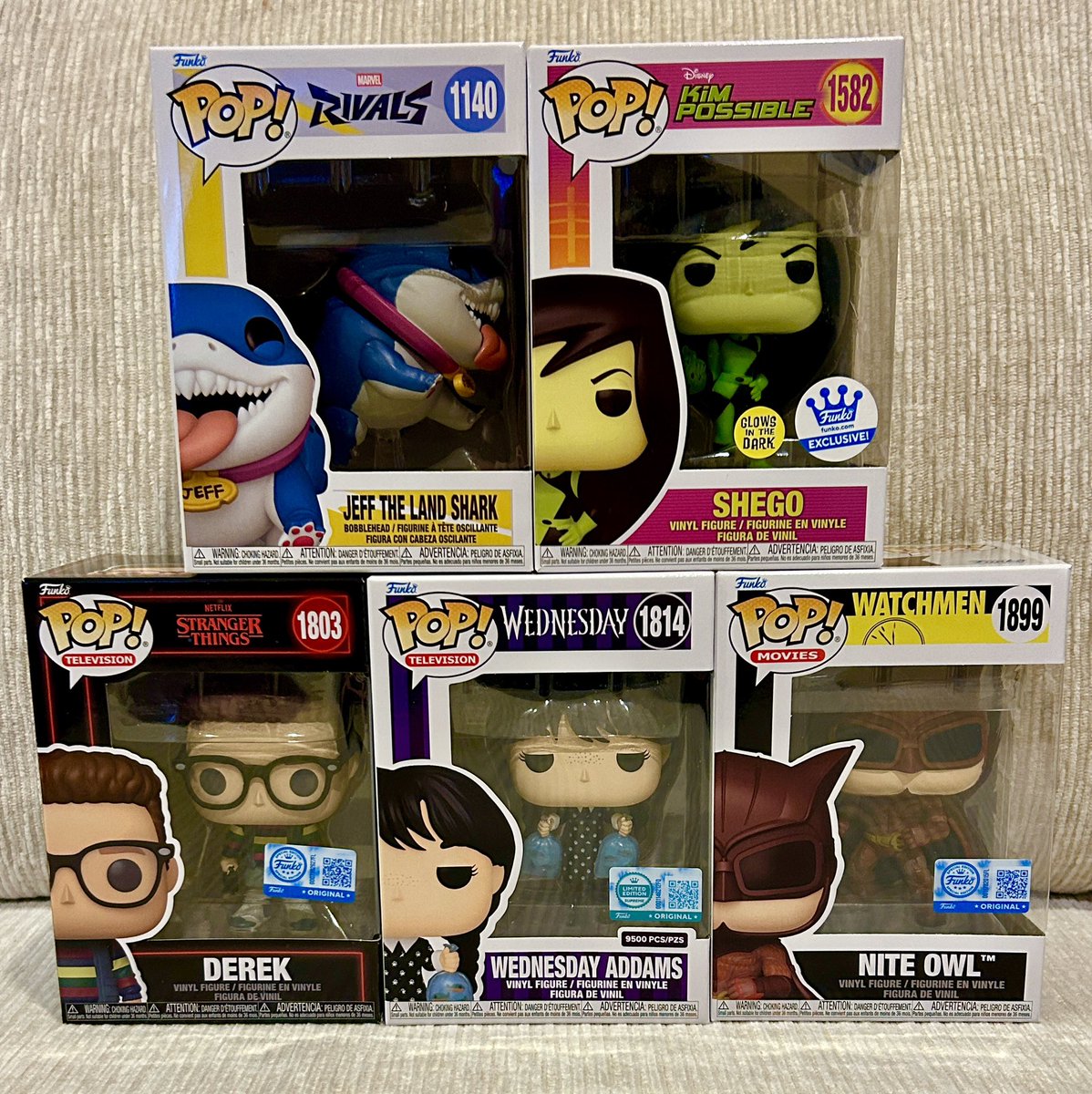 Kryptonite1938's tweet image. My weekly @OriginalFunko HAUL‼️ 👀 Bought all of em except Kim Possible: GITD Shego #FunkoShop Exclusive was the $5 Mystery gift I got w/the @watchmen Nite Owl POP! 🦉@Stranger_Things 
#StrangerThings5 #FunkoPOP #FunkoFunatics #Watchmen #KimPossible #MarvelRivals #WednesdayAddams
