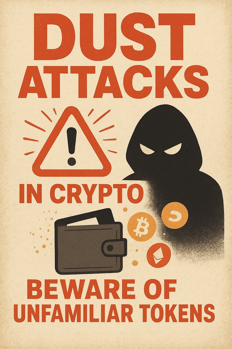 _Synarchy_'s tweet image. Day 5 of our series of discussions. 

Today we talk about something that confuses almost every new wallet user: random tiny amounts of weird tokens suddenly appearing in your wallet. This is called a dust attack. It is not a gift and you are  definitely not lucky.