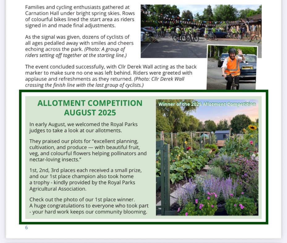 tjd19's tweet image. whoop! whoop! page 6 of Winkfield Parish Council newsletter our #plot24 winning this years Allotment competition 🥕🥦🌻🐝🏆#madeouryear #goodforthesoul