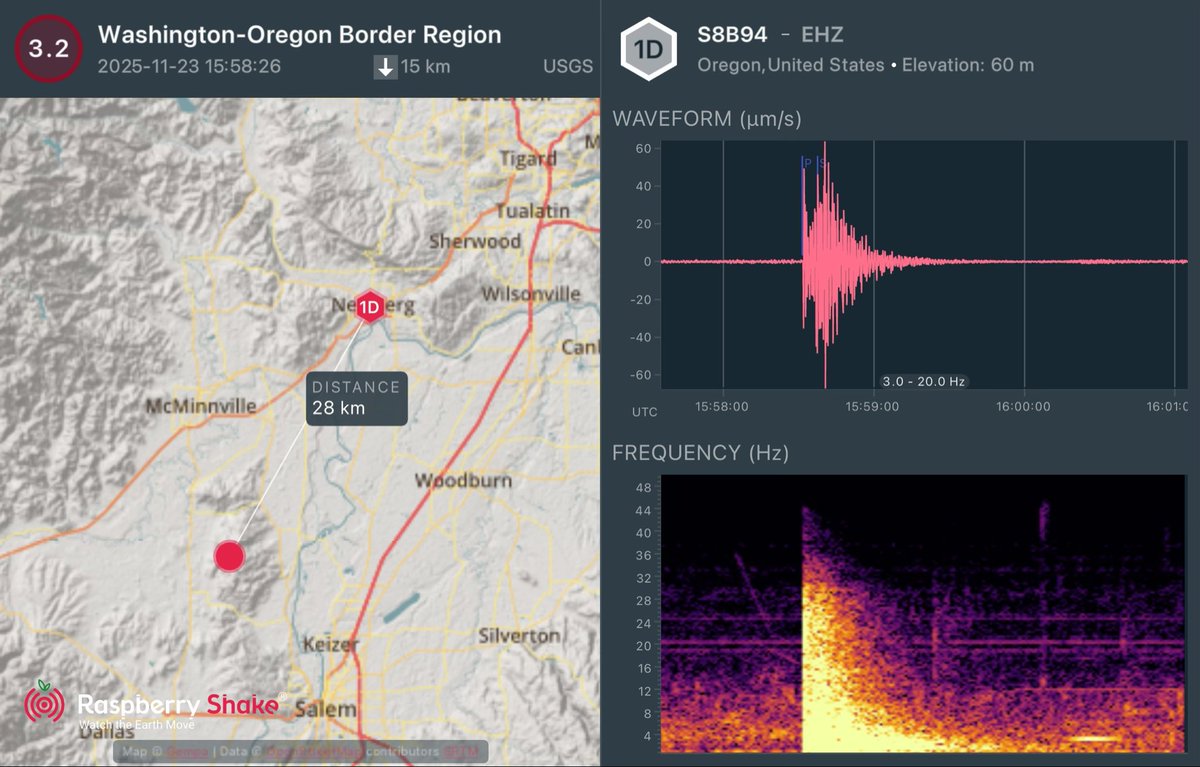 adamslab_'s tweet image. #Earthquake recorded on the #RaspberryShake #CitizenScience seismic network. See what&apos;s shaking near you with the @raspishake #ShakeNet mobile app