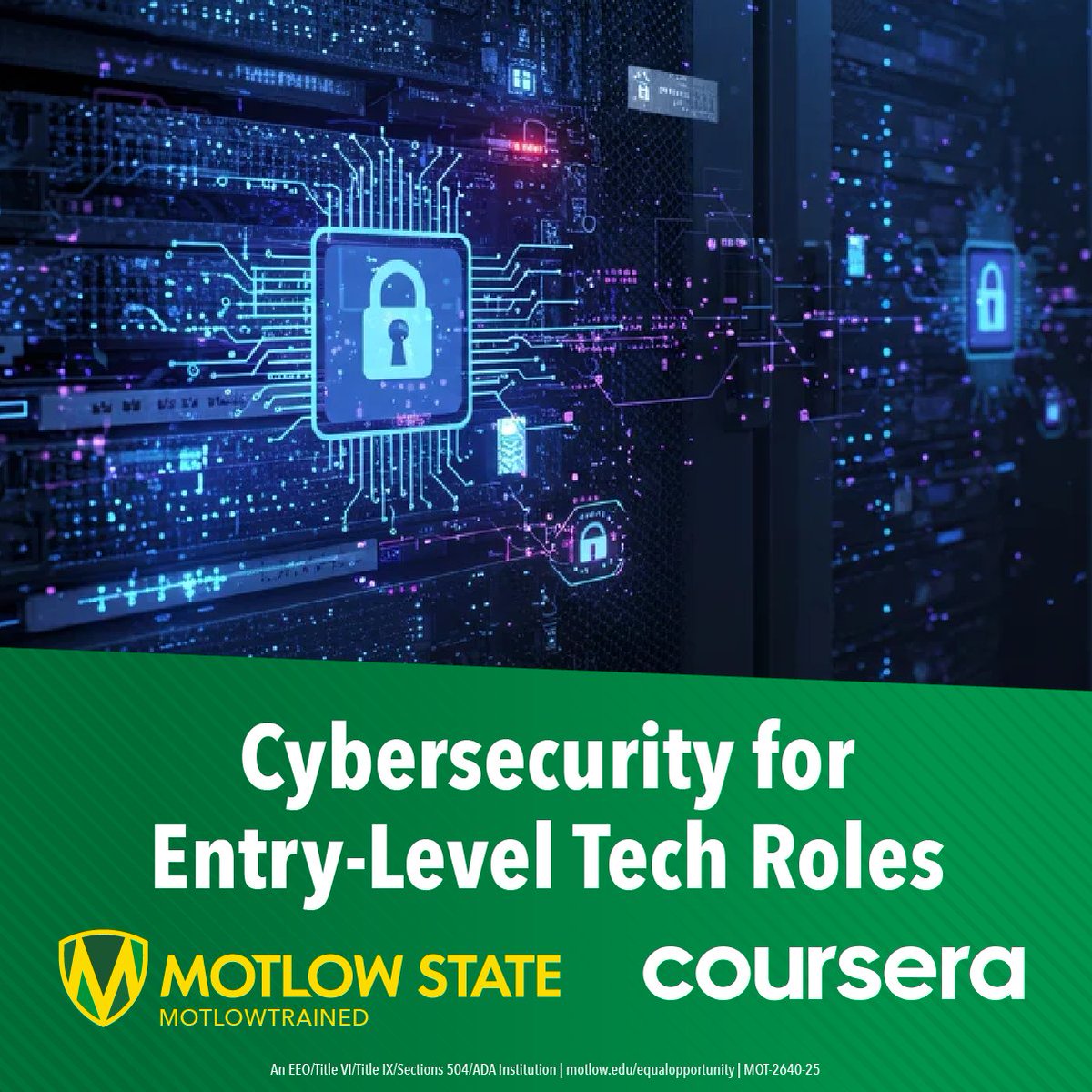 MotlowState's tweet image. Start a beginner-friendly cybersecurity path for help desk, junior analyst, or IT support with practical labs and real tools. Scholarship-funded seats while supplies last.

Enroll today at hubs.la/Q03VfK190

#Cybersecurity #EntryLevelTech #SOC #Coursera #Motlow #FastCollege
