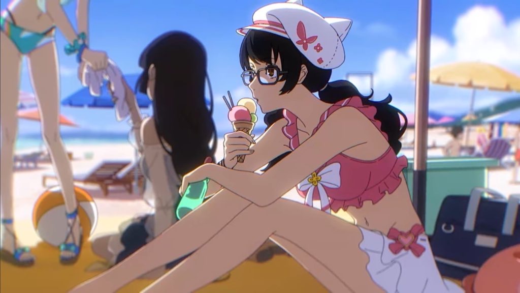 mokonoge's tweet image. summer event cutscene