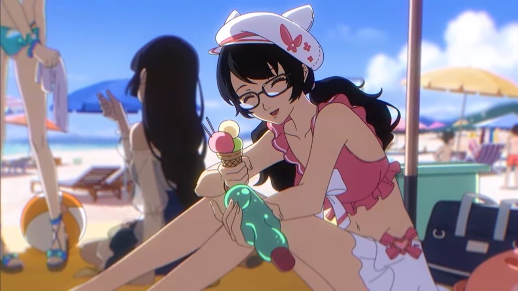 mokonoge's tweet image. summer event cutscene