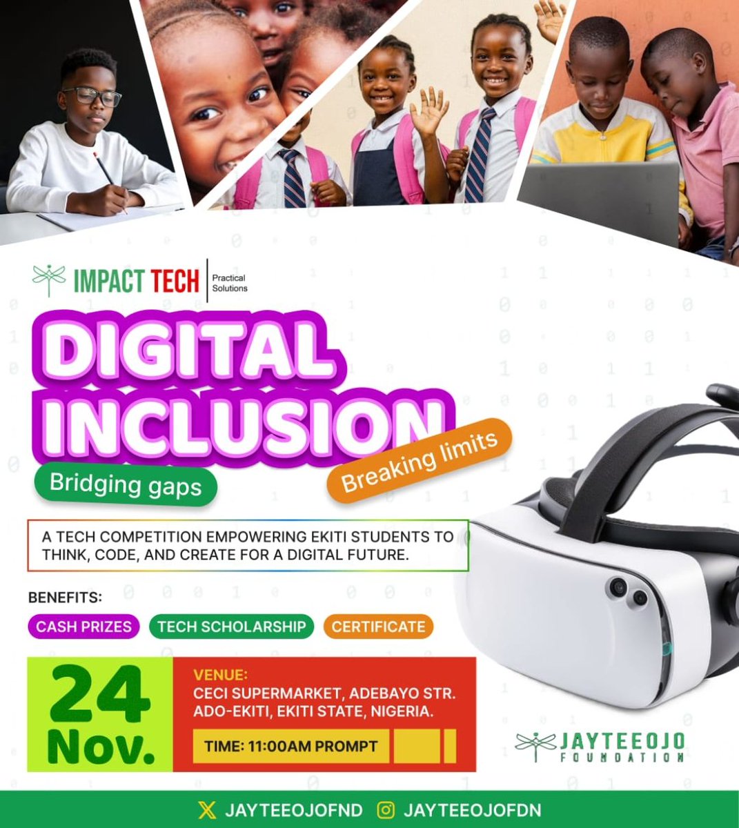 Stay active:  something outstanding is on the way.
Join us tomorrow as we bring to you another one of its kind…Tech event 😉
Organized by <a href="/jayteeojofdn/">JayTee Ojo Foundation</a> <a href="/Thefemaletechi/">✨ 𝗧𝗙𝗧</a>
Holy Ghost–blowing✨🔥With <a href="/heis_unclesam/">Unclesam</a>, <a href="/Ayomtech/">AyomTech</a> and the fragrance ones.
