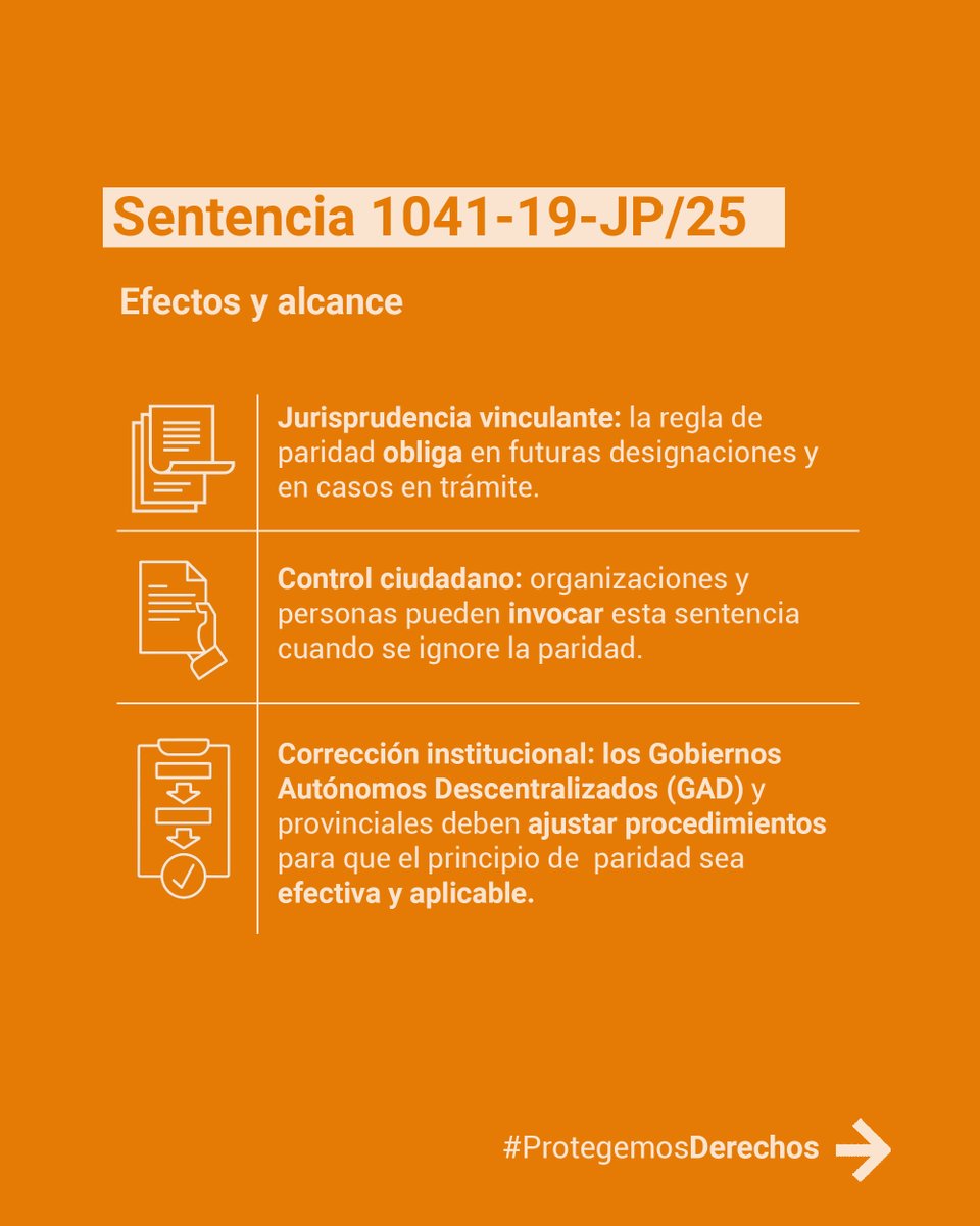 Regla clara: en la designación de segundas autoridades de los gobiernos seccionales debe aplicarse el principio de paridad.