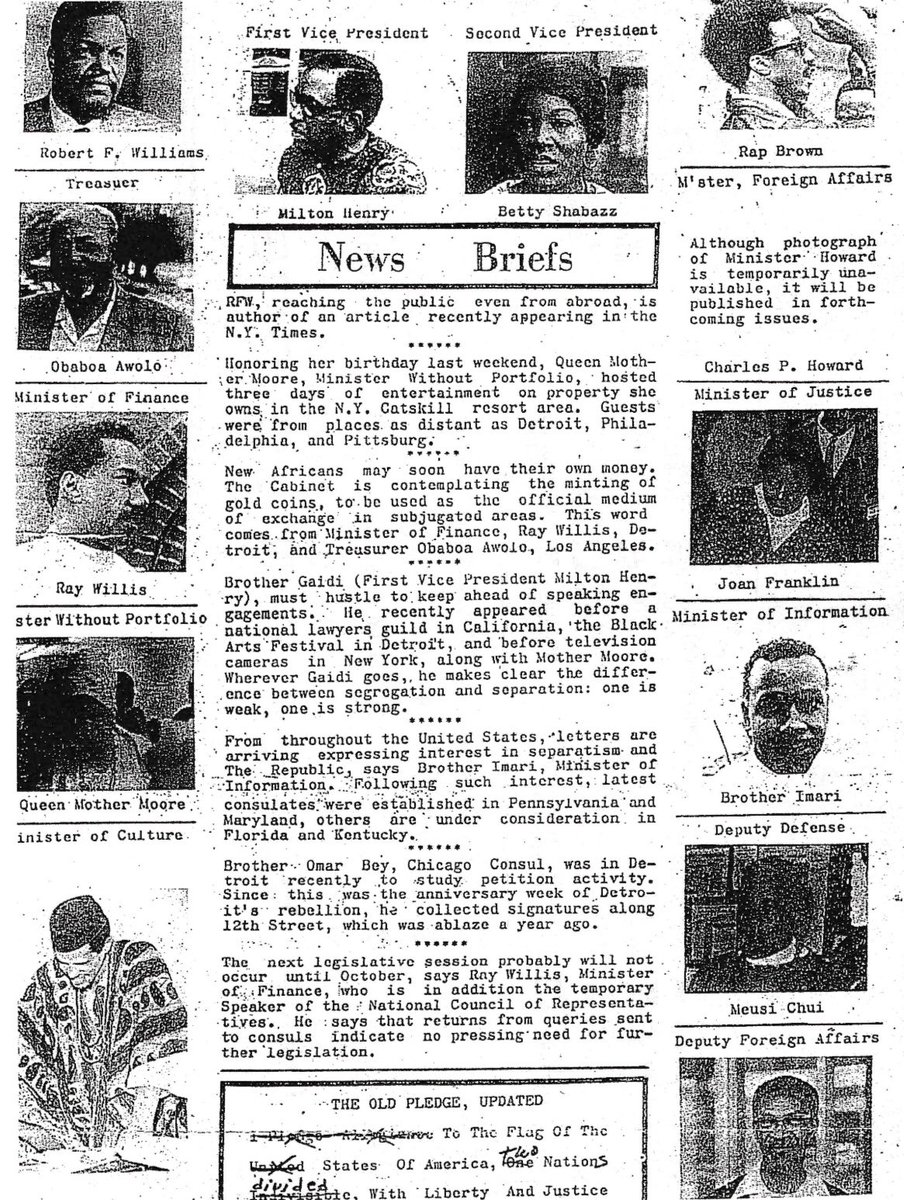 amw3600's tweet image. Jamil Al Amin while on the central committee of SNCC &amp;amp; minister of Justice of the BPP he was drafted as the first minster of defense of the Provisional Government of the Republic of New Afrika. Though short lived he never stopped fighting for land &amp;amp; independence in RNA territory