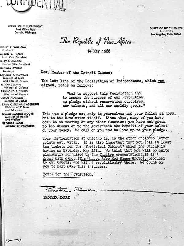 amw3600's tweet image. Jamil Al Amin while on the central committee of SNCC &amp;amp; minister of Justice of the BPP he was drafted as the first minster of defense of the Provisional Government of the Republic of New Afrika. Though short lived he never stopped fighting for land &amp;amp; independence in RNA territory