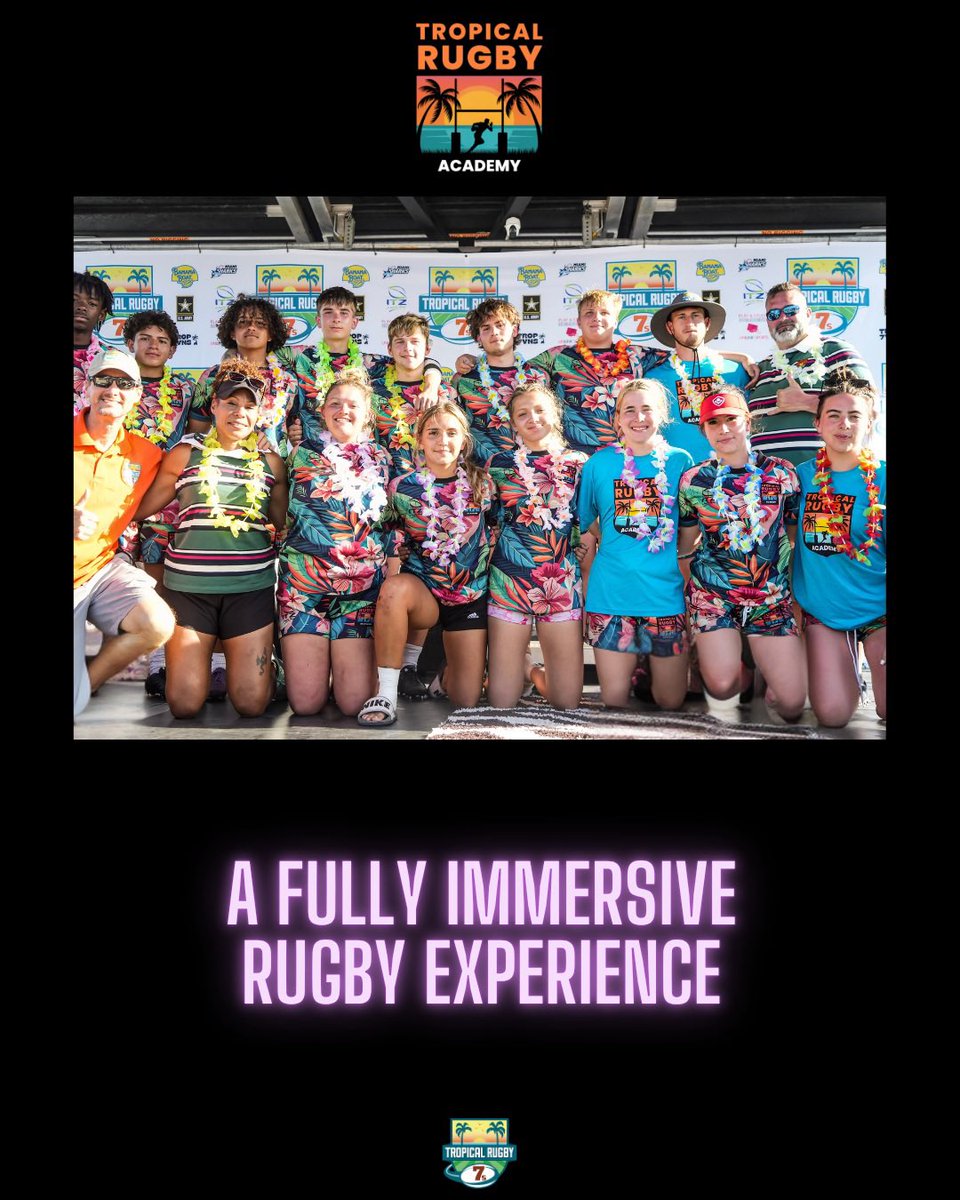 Tropical_ACDMY's tweet photo. APPLICATIONS NOW OPEN FOR THE 2026 TROPICAL RUGBY ACADEMY! 🏉

Join the Tropical Rugby Academy for a fully immersive rugby experience at the 2026 Tropical 7s (31st March to 5th April 2026)!

Apply at https://t.co/E6wKaKeB8F https://t.co/KR639VBJK9
