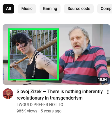 i watch one zizek video and youtube is now suggesting ts to me