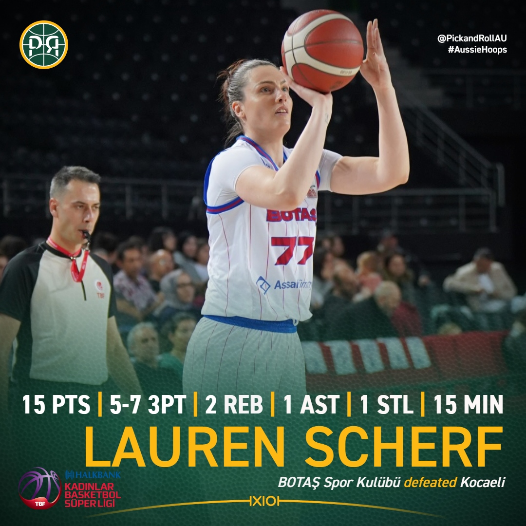 PickandRollAU's tweet image. Lauren Scherf exploded from the perimeter, draining 5 triples in 15 minutes as BOTAŞ dismantled Kacaeli 144-91 in Turkey🔥🔥🔥🔥🔥🔥
#AussieHoops