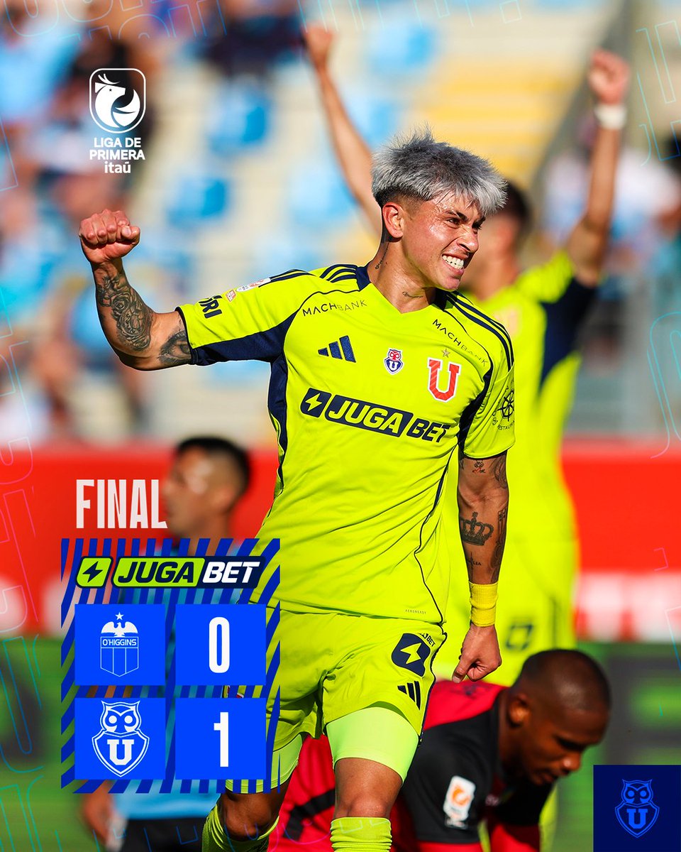 udechile's tweet image. 𝐆𝐀𝐍𝐎𝐎𝐎𝐎𝐎𝐎𝐎𝐎𝐎𝐎𝐎𝐎𝐎𝐎𝐎𝐎𝐎𝐎́ 𝐋𝐀 𝐔 𝐄𝐍 𝐑𝐀𝐍𝐂𝐀𝐆𝐔𝐀 🤘🏼

Con gol de Maximiliano Guerrero, derrotamos a O&apos;Higgins por la Fecha 28 de la #LigadePrimeraItaú 🏆

VAAAAAMOS BULLA VAMOS 👊🏼

#OHiggins 0️⃣-1️⃣ #UdeChile
#VamosLaU 🔵🔴