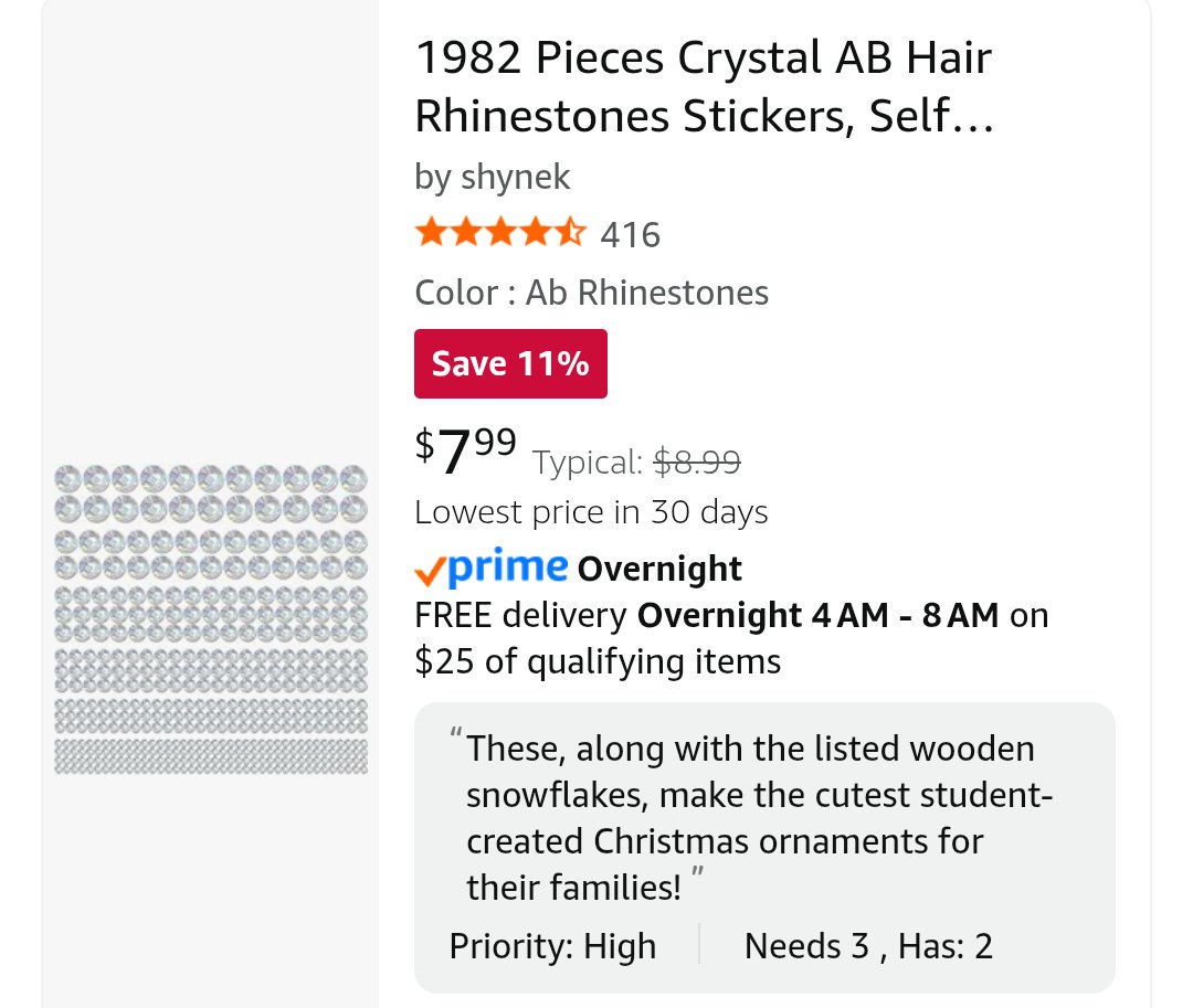 MelissaKumanski's tweet image. Hey #teachertwitter! Let&apos;s do a SALE / DEAL #clearthelist drop! ⬇️⬇️⬇️

1. RP this post 👍
2. What&apos;s on SALE / DEAL?
3. Drop your list(s) 🔗

Our list has these SALE / DEAL items: stick on rhinestone &amp;amp; 2 different sticker packs! 😍
amazon.com/hz/wishlist/ls…