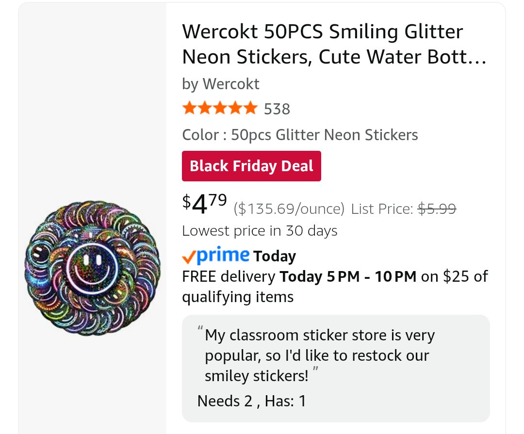 MelissaKumanski's tweet image. Hey #teachertwitter! Let&apos;s do a SALE / DEAL #clearthelist drop! ⬇️⬇️⬇️

1. RP this post 👍
2. What&apos;s on SALE / DEAL?
3. Drop your list(s) 🔗

Our list has these SALE / DEAL items: stick on rhinestone &amp;amp; 2 different sticker packs! 😍
amazon.com/hz/wishlist/ls…