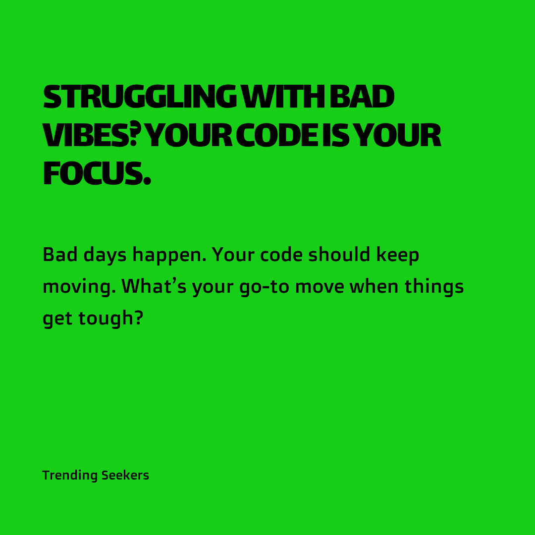 Tyrone_Uzzell's tweet image. Negativity will come, but your vibe is stronger. Stay focused on your coding journey. Believe in your progress every step of the way. What helps you push through tough days? Share your tips!