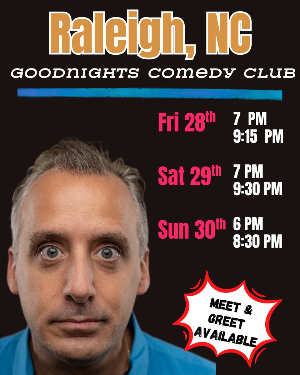 Joe_Gatto's tweet image. Raleigh NC!!!

Excited to spend next weekend with you all!  Let’s have some laughs. @GoodnightsCC 

Tix:
goodnightscomedy.com/events/123052