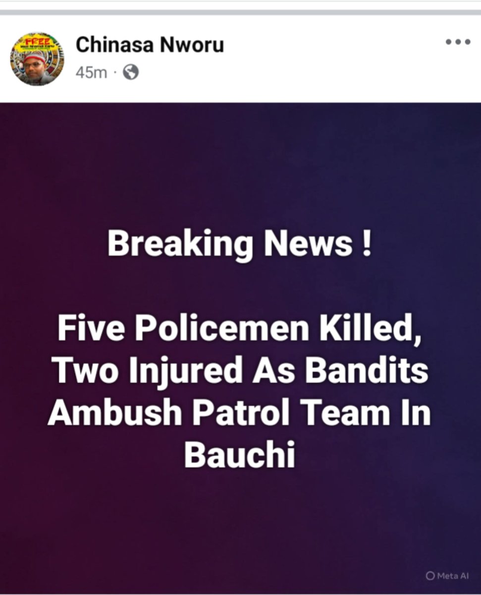 Breaking News !

Five Policemen Killed, Two Injured As Bandits Ambush Patrol Team In Bauchi