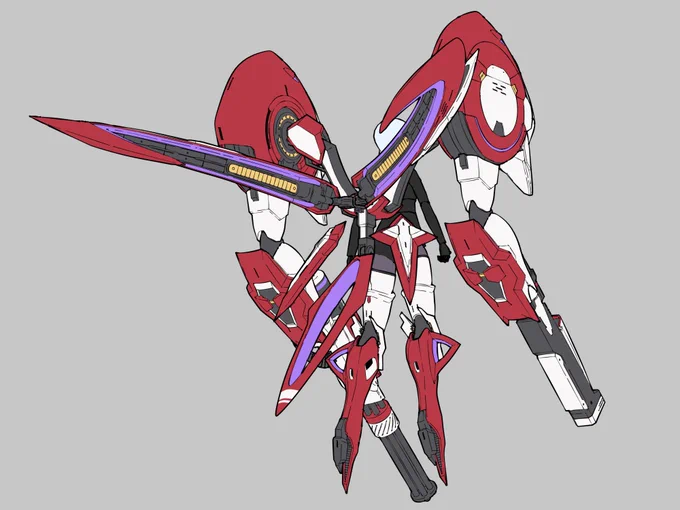 ラインレンダリングはこう～ 腕の背面デザインはちょっとシードっぽくてあんま合わないと思いますが、まあいいか…参考画像ないし…