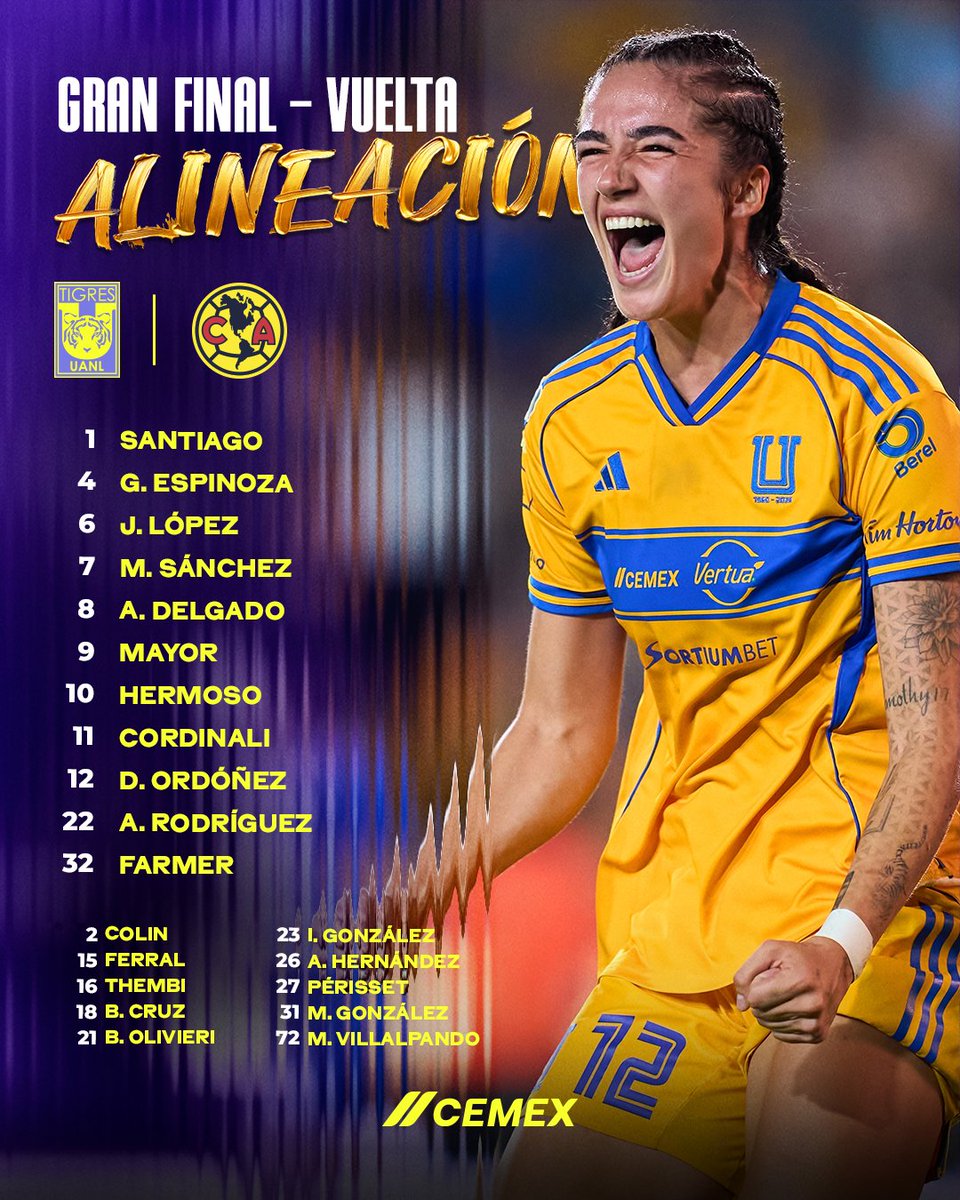TigresFemenil's tweet image. Repaso al cuadro titular y a las suplentes de esta tarde.

En vivo 👉 youtube.com/live/C4hYsabrx…

@CEMEXMx 

#SiempreContigo 👊 #EstoEsTigresFemenil 🐯