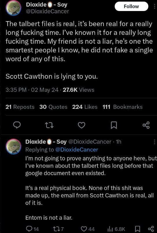agony_addict's tweet image. Also update of something Entom related:

The concept of being known as the &quot;Scott Cawthon lied to you&quot; person and having the shamelessness to tell somebody they&apos;re embarassing themself over not liking obviously ai art