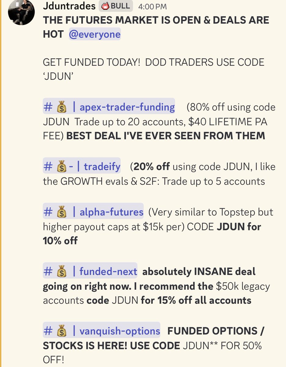Jduntrades's tweet image. Happy Sunday My DOD Warriors

Short week ahead in the markets

Get Funded NOW using code JDUN and let’s get you funded &amp;amp; paid

Discipline over dopamine traders use code JDUN (and more and more are getting paid out)

LETS GO!!