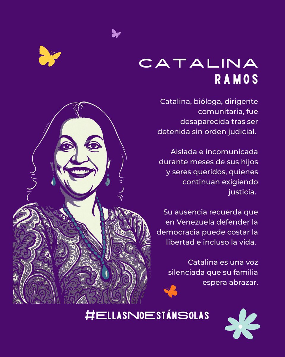 Catalina Ramos, pronto nos daremos un abrazo en libertad 
#EllasNoEstanSolas