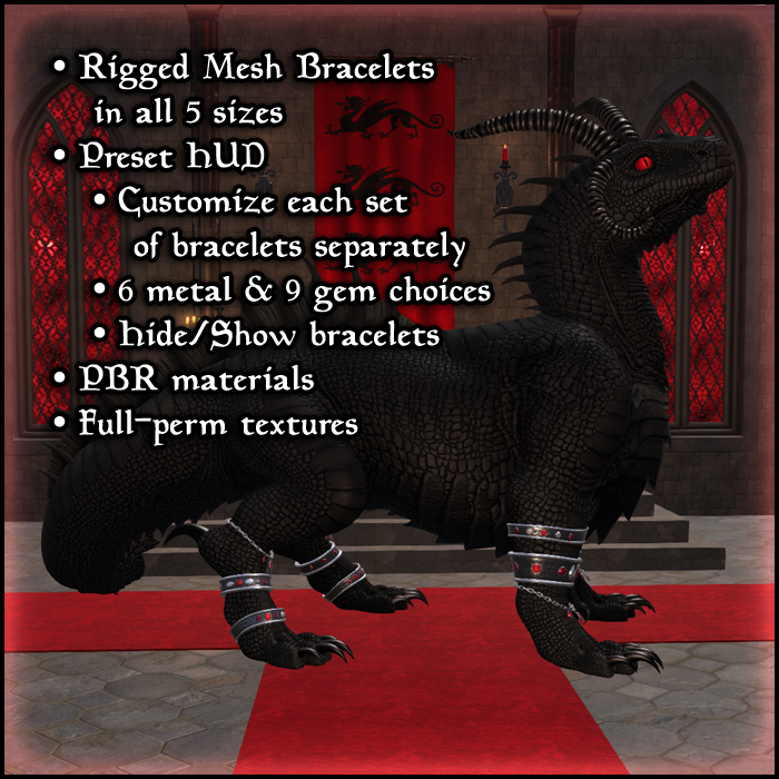 Finally finished the gemstone bracelets for the ATC AetherDrake! 
marketplace.secondlife.com/p/Pirschjaeger…