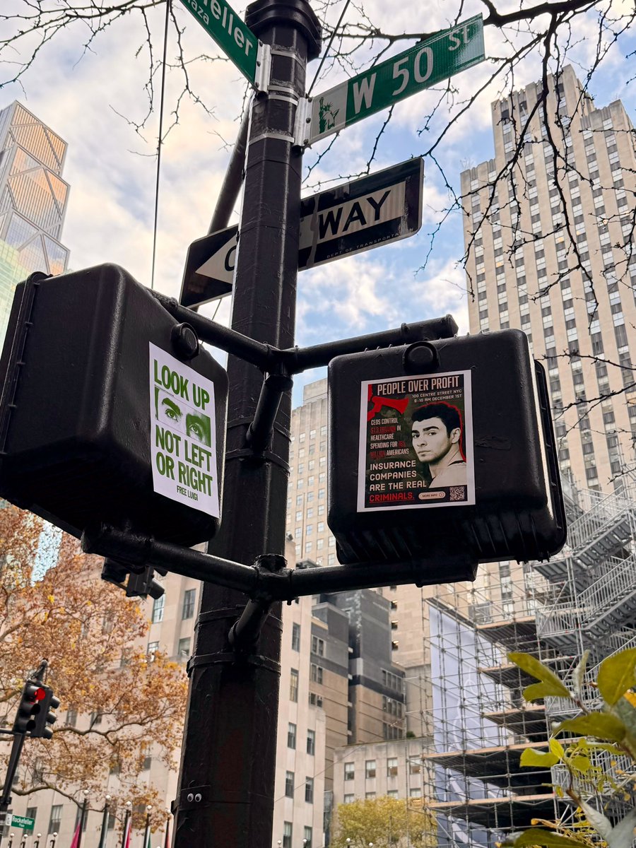 put up Luigi posters yesterday in a crowded midtown Manhattan for everyone to see!! 💚