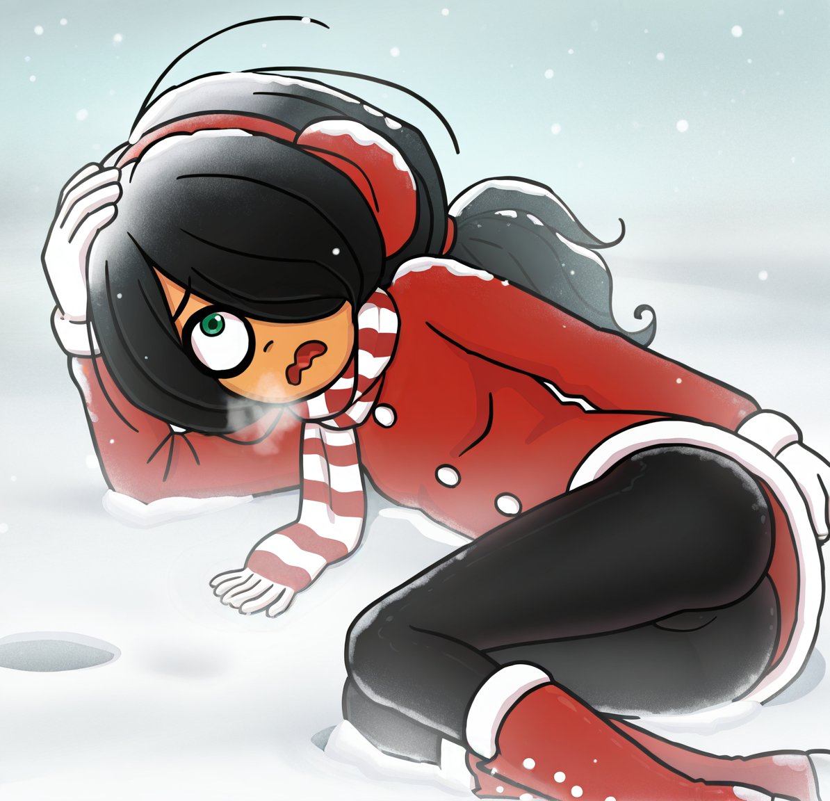 Slip and snow angel #Maya