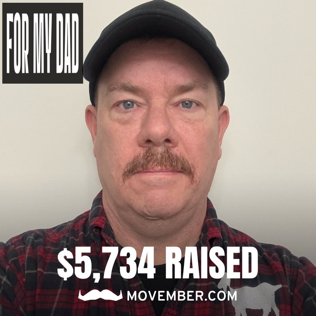131maddog's tweet photo. As we head into the last week of Movember, I wanted to say THANK YOU to everyone for donating!  We have already raised $5,734 toward the $6,000 goal! 👍❤️

Here is the link fo anyone that still wants to donate.

https://t.co/qRJFLors7R https://t.co/auKmWoSEjW